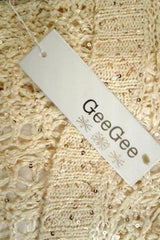 Gee Gee Crochet Sequins Sweater - Cream