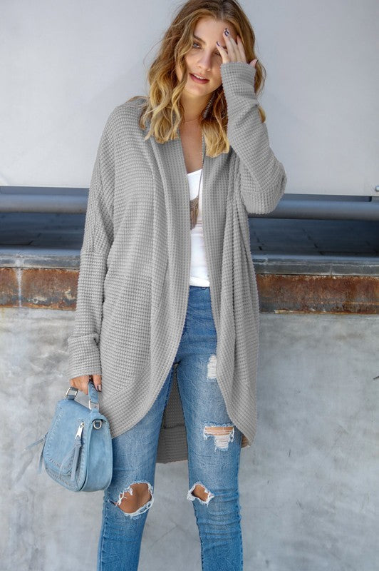 My Story Dolman Waffle Cocoon Cardigan - 5 Colors