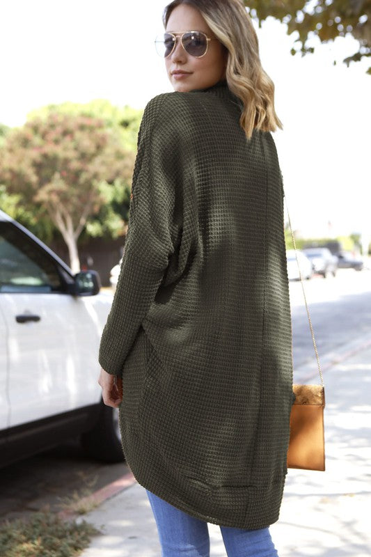 My Story Dolman Waffle Cocoon Cardigan - 5 Colors
