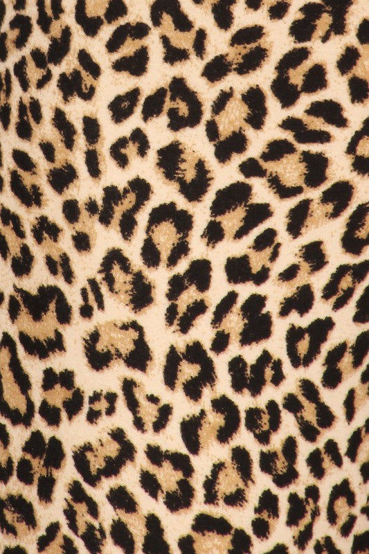 Chatoyant Leopard Heavy Brushed Skinny Bell Pants - Leopard