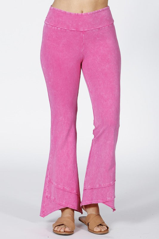 Chatoyant Mineral Wash Boutique Flare Hem Ankle Pants