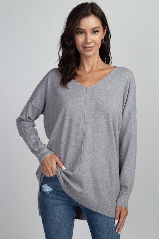 Dreamers Super Soft Stretch V Neck Long Tunic Top - 6 Colors