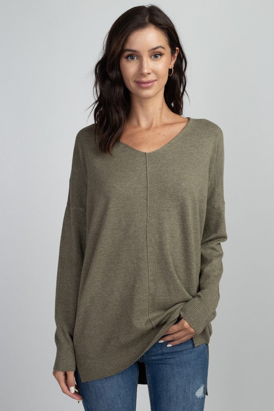 Dreamers Super Soft Stretch V Neck Long Tunic Top - 6 Colors