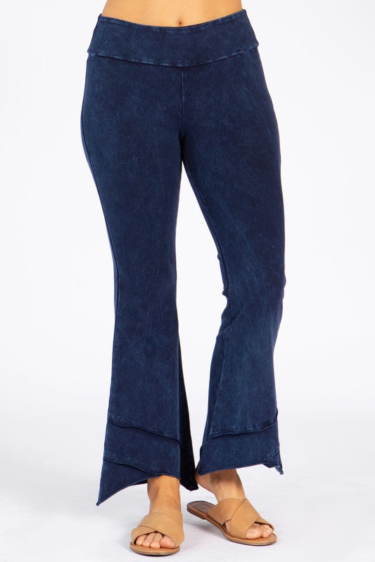 Chatoyant Mineral Wash Boutique Flare Hem Ankle Pants