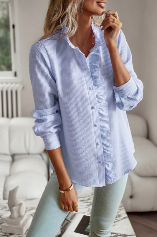 Bliss Button Down Shirt - Blue