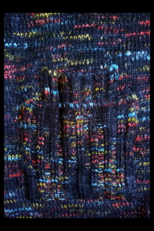 Multicolor Mohair Wool Mock Turtle Sweater Tunic - Black