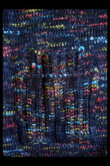 Multicolor Mohair Wool Mock Turtle Sweater Tunic - Black