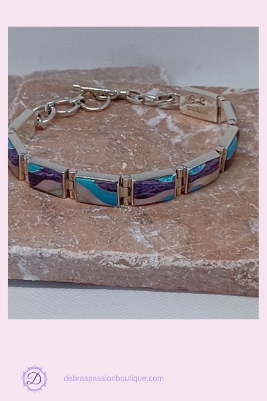 Sugilite Gemstones Sterling Silver Bracelet by Ed Lohman