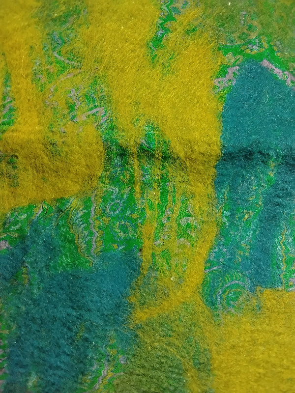 Merino Wool Silk Felt Upcycle Art Sari Scarf - Multiple Colors