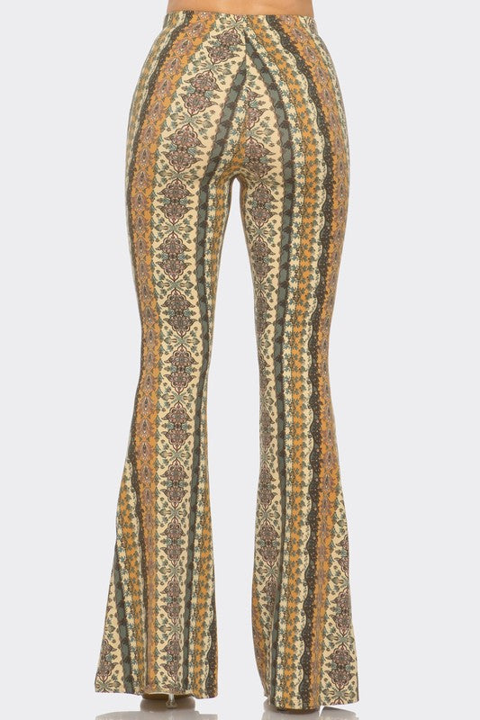 Bear Dance Boho Baroque Skinny Brushed Pants - Olive