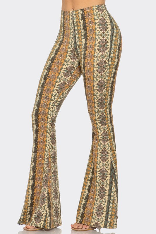 Bear Dance Boho Baroque Skinny Brushed Pants - Olive