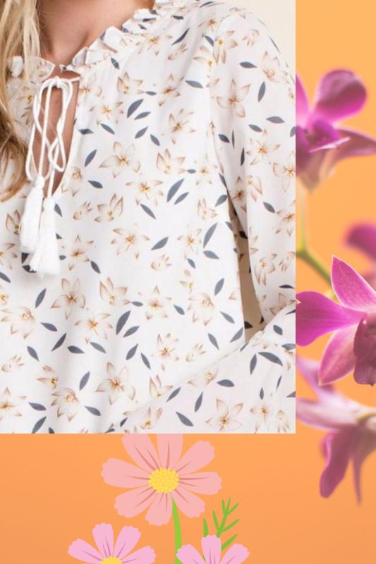 L Love Wide Bell Sleeves Silk Blend Dress - Cream