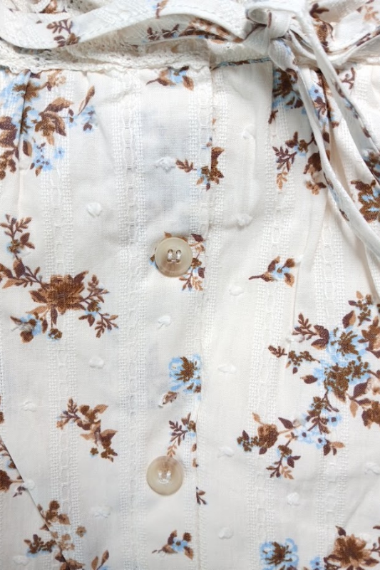 Blu Pepper Swiss Dot Floral Midi Dress with Puff Sleeves – Cream Multi