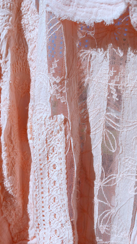 POL Oversize Boxy Mixed Fabric Shirt - Peach