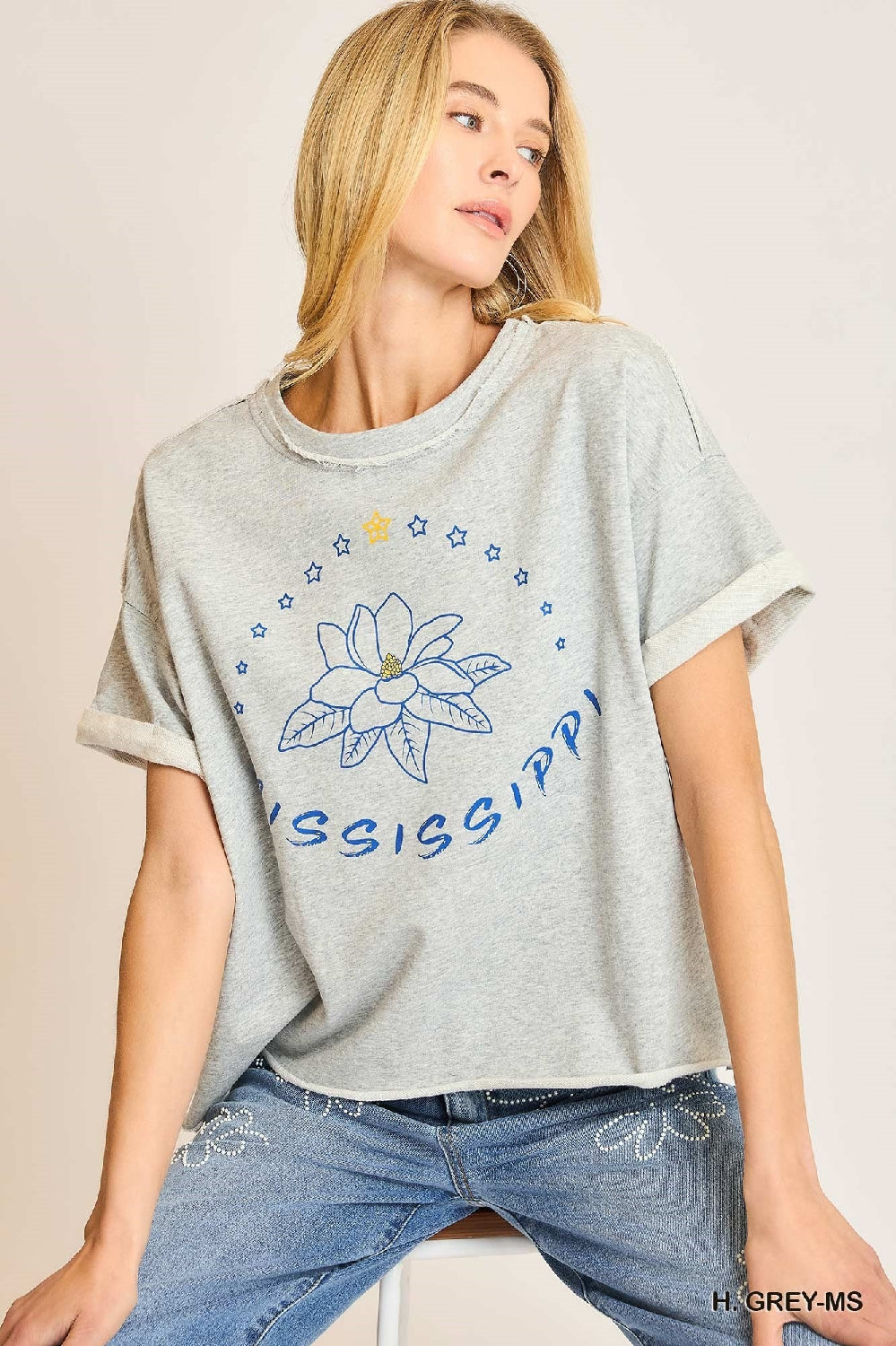 Umgee State Pride Graphic French Terry T Shirt Top - TN MS AL