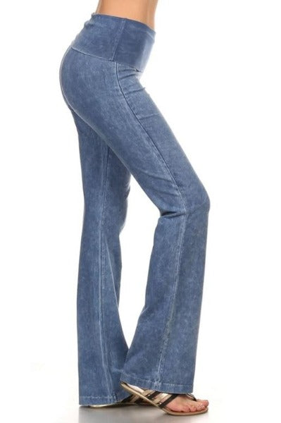 Chatoyant Foldover Waist Bootcut Yoga Pants