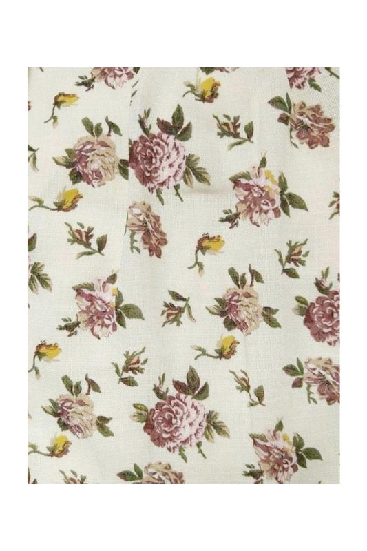 Boho Babe Crochet Floral Print Dress - Ivory