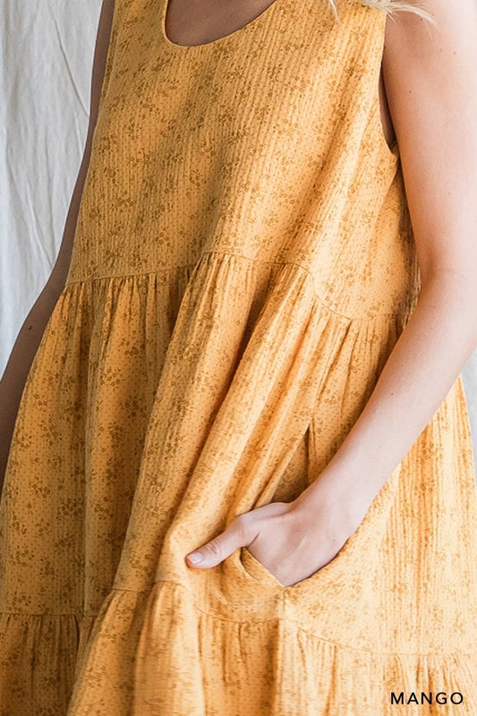 Gauze Ditsy Floral Print Tier Dress - Mango