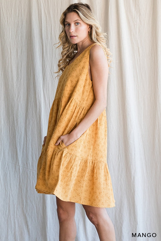 Gauze Ditsy Floral Print Tier Dress - Mango