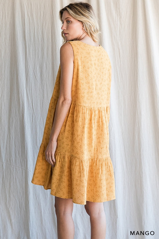Gauze Ditsy Floral Print Tier Dress - Mango