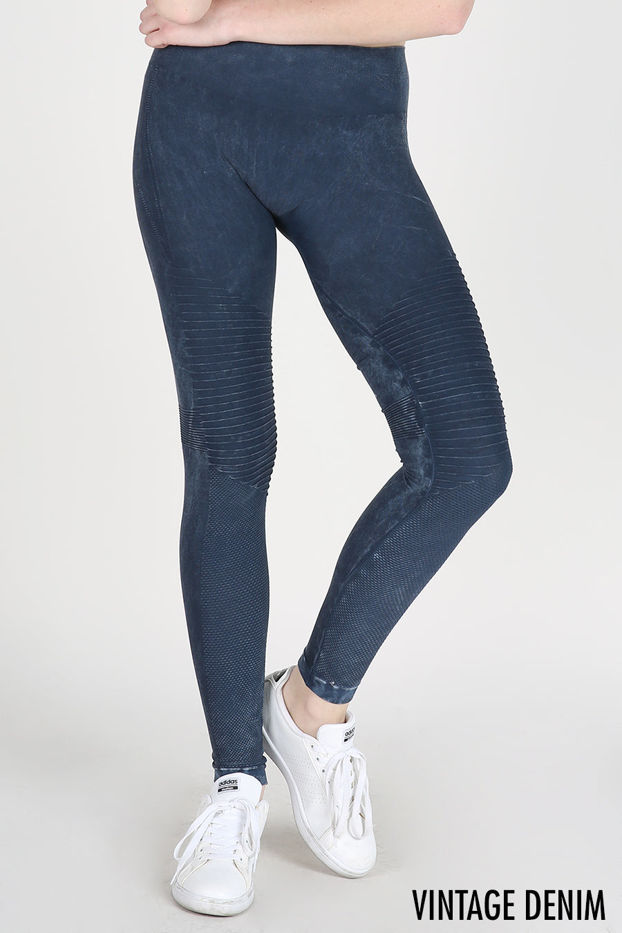 Nikibiki Moto Knee Long Leggings - Denim or Forest Olive