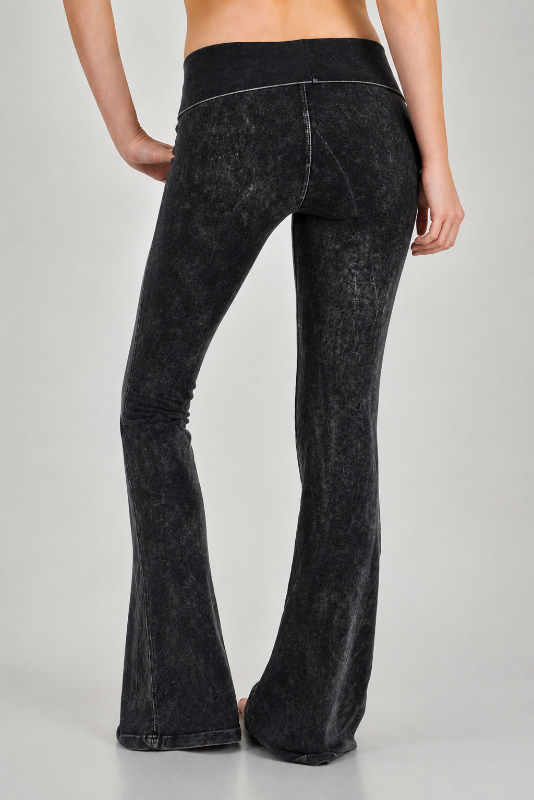 T-Party Mineral Wash Yoga Bootcut Pants - Black