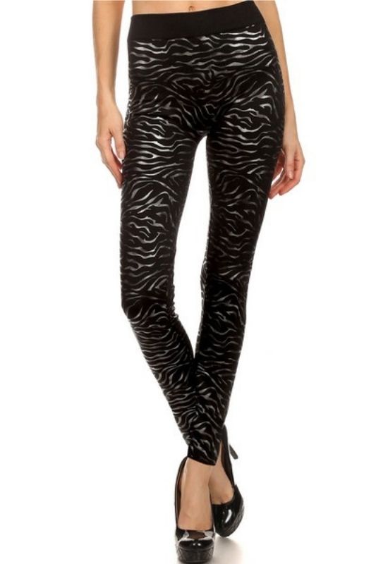 Yelete Fleece Party Leggings - Foil Print
