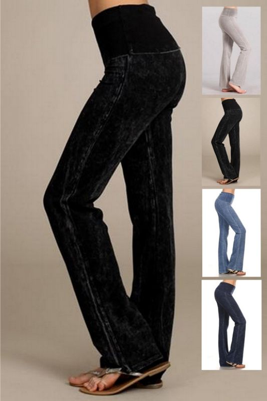 Chatoyant Foldover Waist Bootcut Yoga Pants