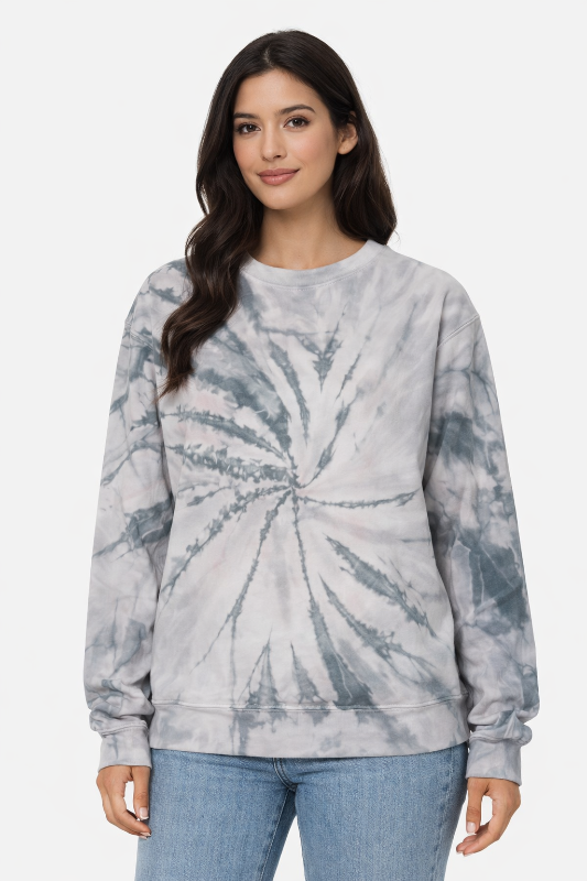 Vintage Canvas Soft Stretchy Fleece Tie Dye Sweatshirt