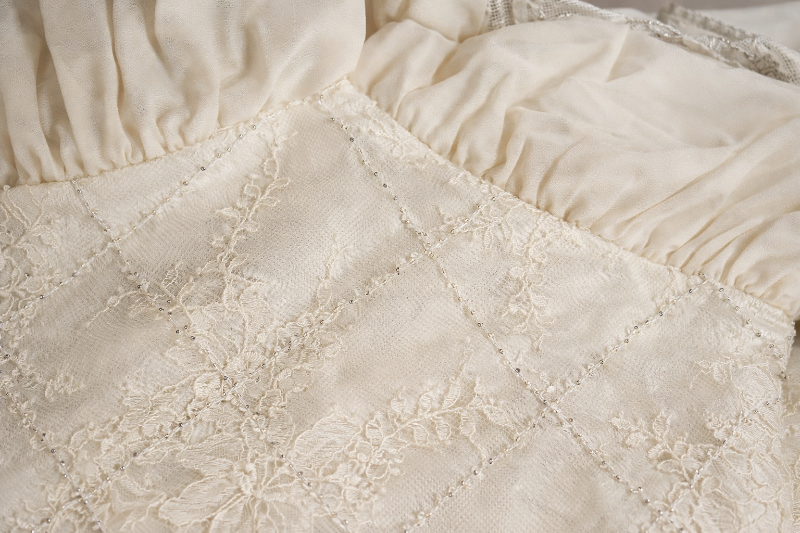 Halter Tie Back Lace Mini Dress - Ivory