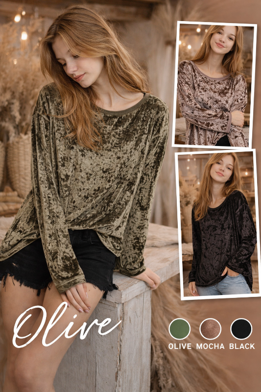 Mittoshop Crush Velvet Top - Mocha
