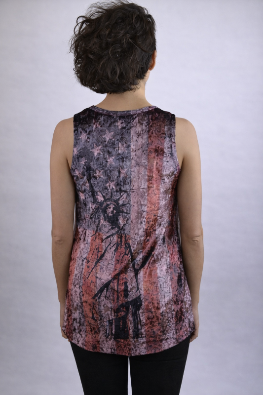 Velvet Flag Statue of Liberty Tank - Mauve