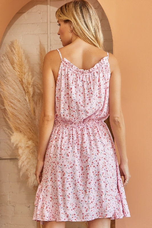 Andree by Unit Ditsy Floral Mini Dress - Blush Pink