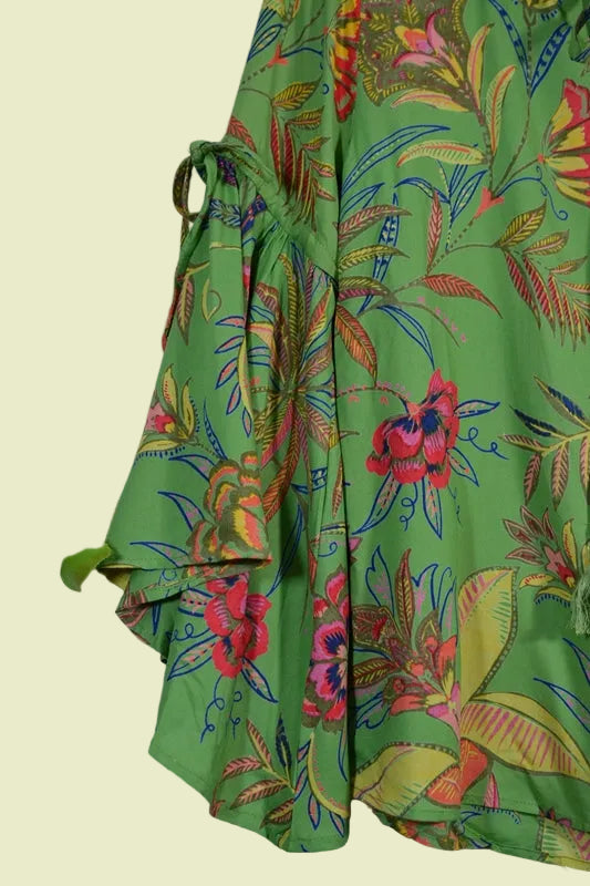 Angie Boho Bell Sleeve Green Top