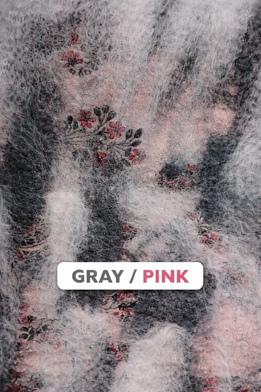 Merino Wool Silk Felt Upcycle Art Sari Scarf - Multiple Colors