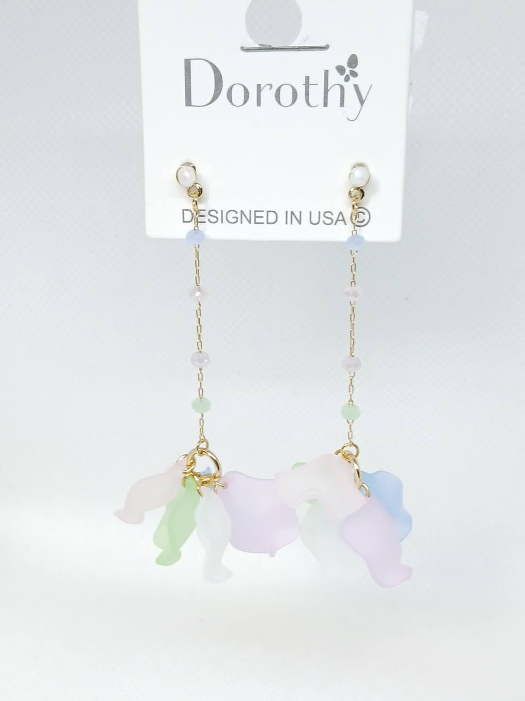 Delicate Fairy Dangle Earrings - Multicolor Pastel