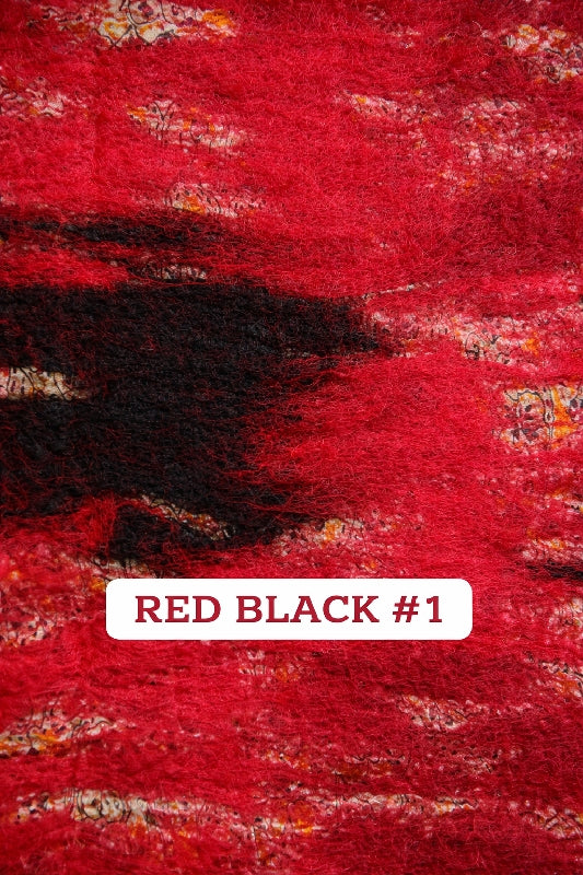 Merino Wool Silk Felt Upcycle Art Sari Scarf - Multiple Colors