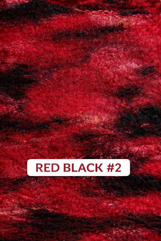 Merino Wool Silk Felt Upcycle Art Sari Scarf - Multiple Colors