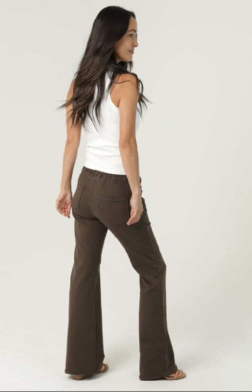 Nostalgia French Terry Flare Pants with Zipper Detail & Drawstring Waist