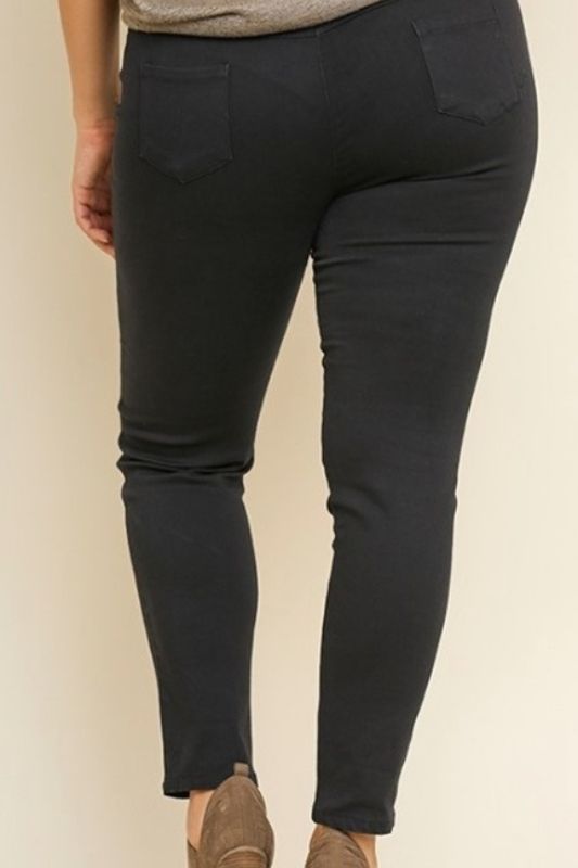 Umgee Plus Distressed Leggings XL - Black