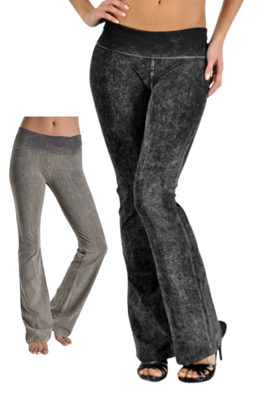 T-Party Mineral Wash Yoga Pants - Gray or Black