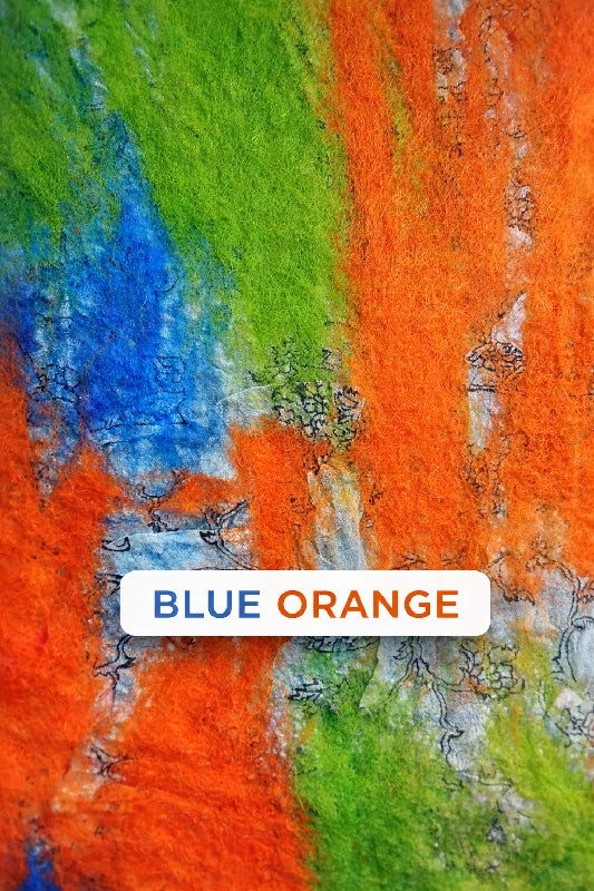 Merino Wool Silk Felt Upcycle Art Sari Scarf - Multiple Colors