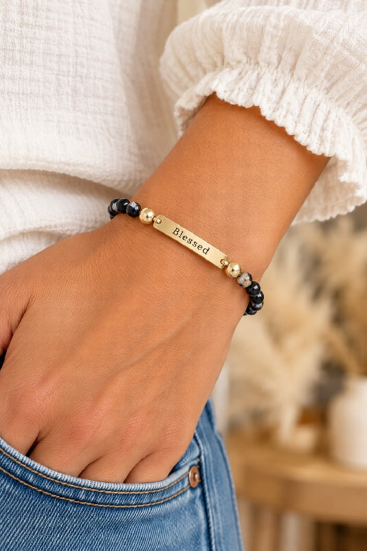 Blessed Black Beaded Bracelet