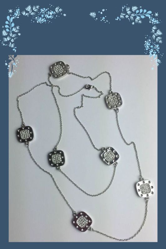 Sparkle Silver Cube Necklace