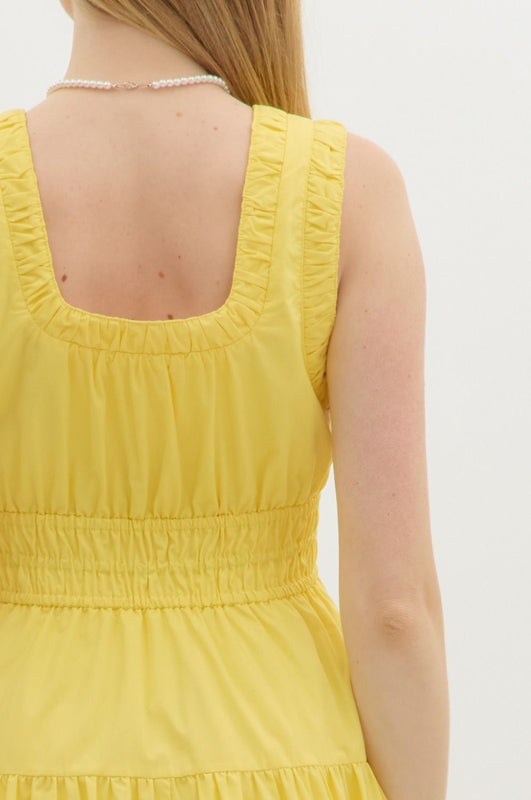 You Are My Sunshine Midi Dress - Lemon Yellow