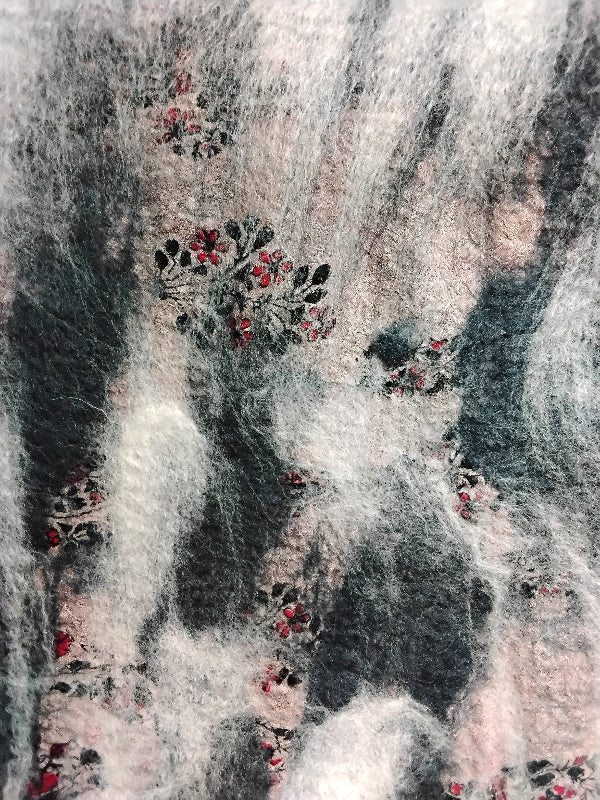 Merino Wool Silk Felt Upcycle Art Sari Scarf - Multiple Colors