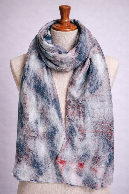 Merino Wool Silk Felt Upcycle Art Sari Scarf - Multiple Colors