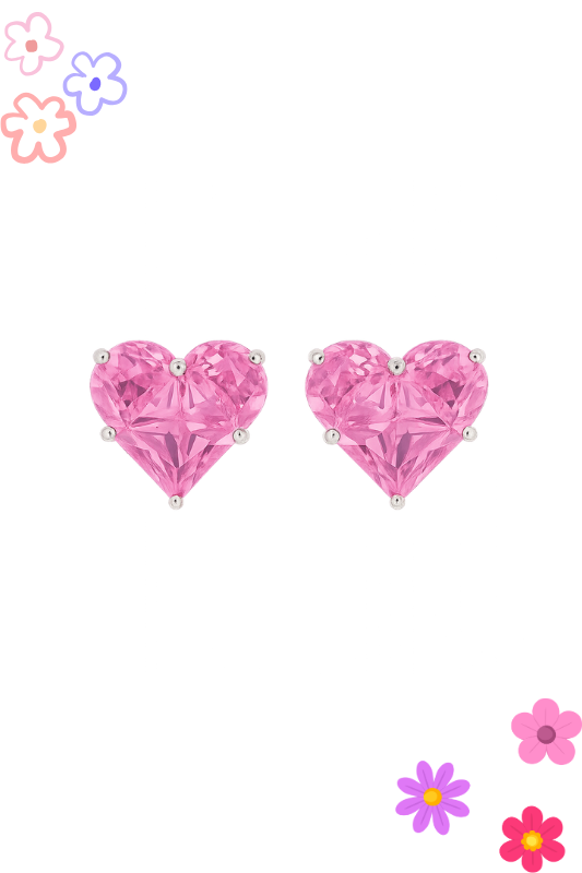Glisten With All Your Heart Earrings - CZ Rose Pink