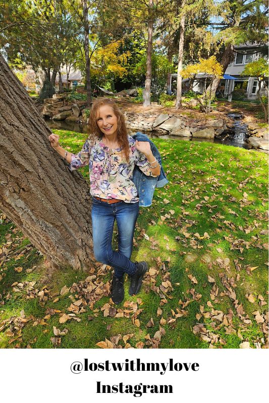 Amy’s Garden Floral Blouse – Feminine Lace-Up Neckline Top (Made in USA)