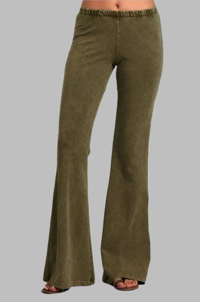Chatoyant Mineral Wash Bell Bottom Soft Pants - 8 Colors